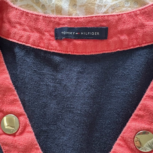 Tommy Hilfiger Navy and Coral Shift Dress, Size MP - Picture 4 of 5